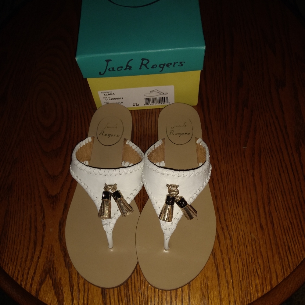 Jack Rogers Alana White/Gold - Picture 3 of 8